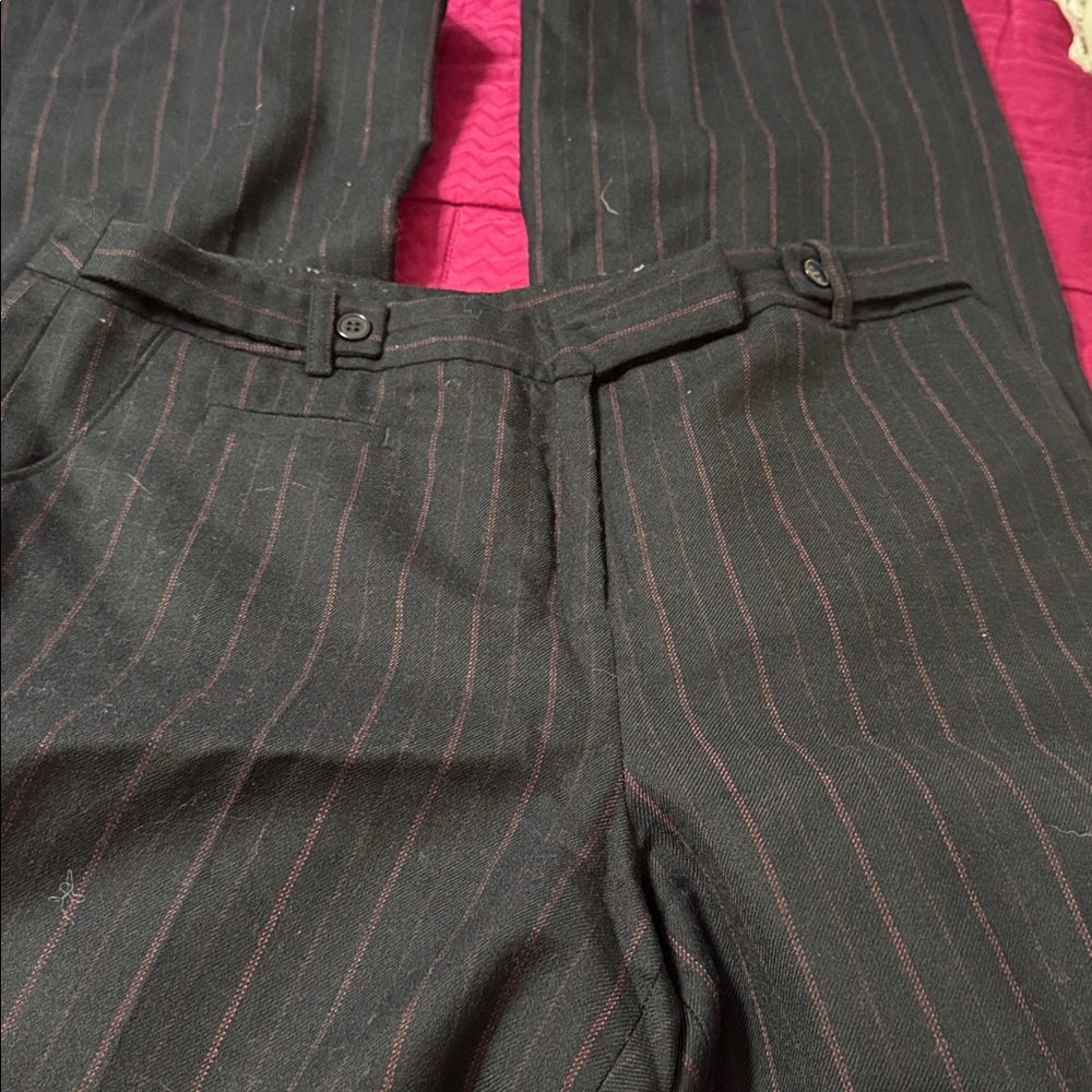 Classic Navy lined wool pants with red Pinstripe.